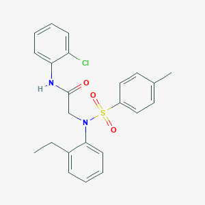 molecular formula C23H23ClN2O3S B411227 N-(2-chlorophenyl)-2-{2-ethyl[(4-methylphenyl)sulfonyl]anilino}acetamide 