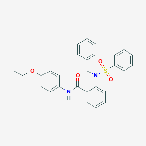 molecular formula C28H26N2O4S B411228 2-[benzyl(phenylsulfonyl)amino]-N-(4-ethoxyphenyl)benzamide 