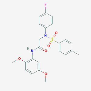 molecular formula C23H23FN2O5S B411229 N-(2,5-dimethoxyphenyl)-2-{4-fluoro[(4-methylphenyl)sulfonyl]anilino}acetamide 