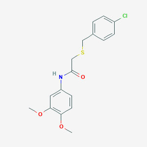 molecular formula C17H18ClNO3S B411230 2-[(4-chlorobenzyl)sulfanyl]-N-(3,4-dimethoxyphenyl)acetamide 
