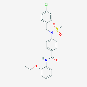 molecular formula C23H23ClN2O4S B411231 4-[(4-chlorobenzyl)(methylsulfonyl)amino]-N-(2-ethoxyphenyl)benzamide 