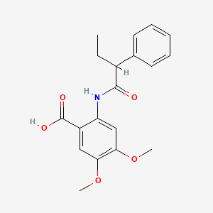 molecular formula C19H21NO5 B4112314 4,5-dimethoxy-2-[(2-phenylbutanoyl)amino]benzoic acid 
