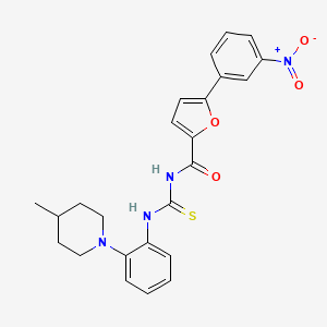 molecular formula C24H24N4O4S B4112318 N-({[2-(4-methyl-1-piperidinyl)phenyl]amino}carbonothioyl)-5-(3-nitrophenyl)-2-furamide 