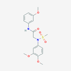 molecular formula C18H22N2O6S B411235 2-[3,4-dimethoxy(methylsulfonyl)anilino]-N-(3-methoxyphenyl)acetamide 