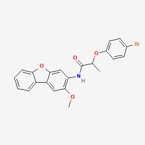 molecular formula C22H18BrNO4 B4112355 2-(4-bromophenoxy)-N-(2-methoxydibenzo[b,d]furan-3-yl)propanamide 