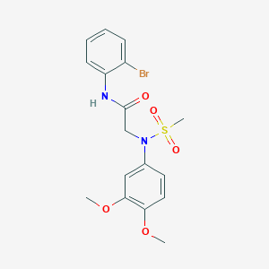 molecular formula C17H19BrN2O5S B411236 N-(2-bromophenyl)-2-[3,4-dimethoxy(methylsulfonyl)anilino]acetamide 