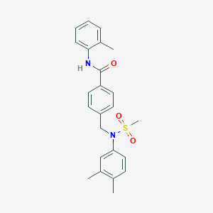 molecular formula C24H26N2O3S B411238 4-{[3,4-dimethyl(methylsulfonyl)anilino]methyl}-N-(2-methylphenyl)benzamide 