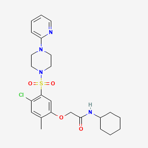 molecular formula C24H31ClN4O4S B4112390 2-(4-chloro-2-methyl-5-{[4-(2-pyridinyl)-1-piperazinyl]sulfonyl}phenoxy)-N-cyclohexylacetamide 