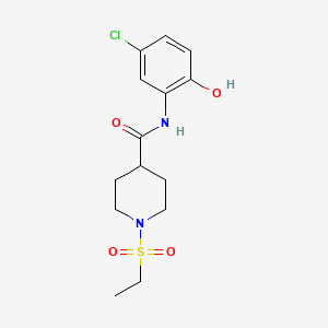 molecular formula C14H19ClN2O4S B4112397 N-(5-chloro-2-hydroxyphenyl)-1-(ethylsulfonyl)-4-piperidinecarboxamide 