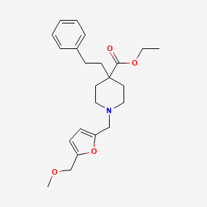 molecular formula C23H31NO4 B4112398 ethyl 1-{[5-(methoxymethyl)-2-furyl]methyl}-4-(2-phenylethyl)-4-piperidinecarboxylate 