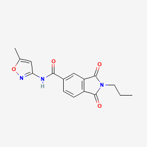 molecular formula C16H15N3O4 B4112410 N-(5-methyl-3-isoxazolyl)-1,3-dioxo-2-propyl-5-isoindolinecarboxamide 