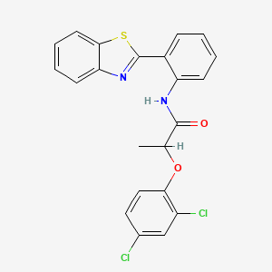 molecular formula C22H16Cl2N2O2S B4112416 N-[2-(1,3-benzothiazol-2-yl)phenyl]-2-(2,4-dichlorophenoxy)propanamide 