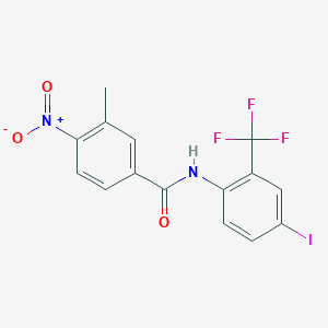 molecular formula C15H10F3IN2O3 B4112427 N-[4-iodo-2-(trifluoromethyl)phenyl]-3-methyl-4-nitrobenzamide 