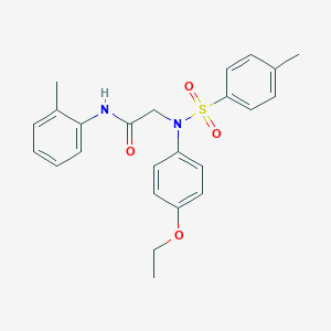 molecular formula C24H26N2O4S B411243 2-{4-ethoxy[(4-methylphenyl)sulfonyl]anilino}-N-(2-methylphenyl)acetamide 