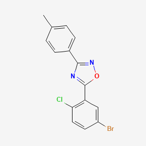 molecular formula C15H10BrClN2O B4112443 5-(5-bromo-2-chlorophenyl)-3-(4-methylphenyl)-1,2,4-oxadiazole 