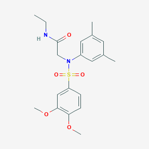molecular formula C20H26N2O5S B411245 2-{[(3,4-dimethoxyphenyl)sulfonyl]-3,5-dimethylanilino}-N-ethylacetamide 