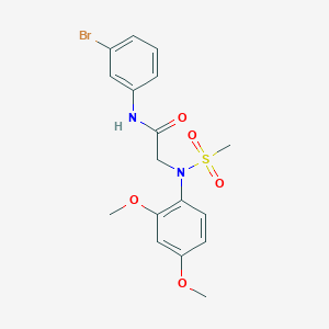 molecular formula C17H19BrN2O5S B411246 N-(3-bromophenyl)-2-[2,4-dimethoxy(methylsulfonyl)anilino]acetamide 