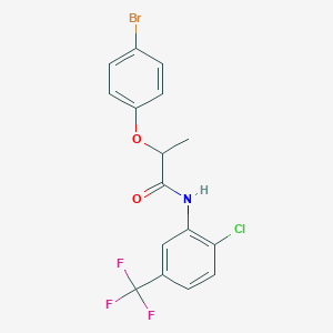 molecular formula C16H12BrClF3NO2 B4112463 2-(4-bromophenoxy)-N-[2-chloro-5-(trifluoromethyl)phenyl]propanamide 