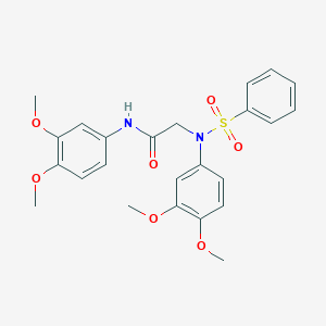 molecular formula C24H26N2O7S B411247 N-(3,4-dimethoxyphenyl)-2-[3,4-dimethoxy(phenylsulfonyl)anilino]acetamide 
