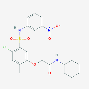 molecular formula C21H24ClN3O6S B4112474 2-(4-chloro-2-methyl-5-{[(3-nitrophenyl)amino]sulfonyl}phenoxy)-N-cyclohexylacetamide 