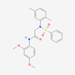 molecular formula C24H26N2O5S B411248 N-(2,4-dimethoxyphenyl)-2-[2,5-dimethyl(phenylsulfonyl)anilino]acetamide 