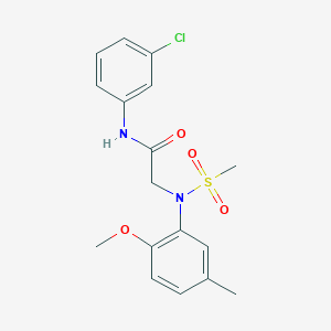 molecular formula C17H19ClN2O4S B411249 N-(3-chlorophenyl)-2-[2-methoxy-5-methyl(methylsulfonyl)anilino]acetamide 