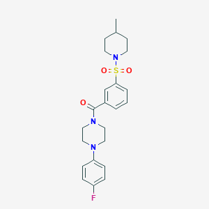 molecular formula C23H28FN3O3S B4112513 1-(4-fluorophenyl)-4-{3-[(4-methyl-1-piperidinyl)sulfonyl]benzoyl}piperazine 