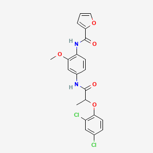 molecular formula C21H18Cl2N2O5 B4112527 N-(4-{[2-(2,4-dichlorophenoxy)propanoyl]amino}-2-methoxyphenyl)-2-furamide 