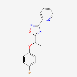 molecular formula C15H12BrN3O2 B4112531 2-{5-[1-(4-bromophenoxy)ethyl]-1,2,4-oxadiazol-3-yl}pyridine 