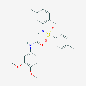 molecular formula C25H28N2O5S B411255 N-(3,4-dimethoxyphenyl)-2-{2,5-dimethyl[(4-methylphenyl)sulfonyl]anilino}acetamide 