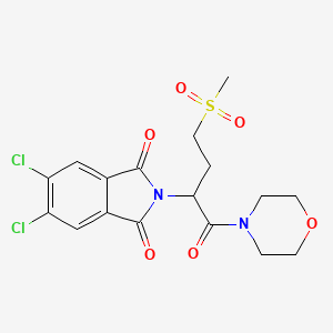 molecular formula C17H18Cl2N2O6S B4112556 5,6-dichloro-2-[3-(methylsulfonyl)-1-(4-morpholinylcarbonyl)propyl]-1H-isoindole-1,3(2H)-dione 