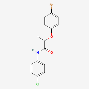 molecular formula C15H13BrClNO2 B4112567 2-(4-bromophenoxy)-N-(4-chlorophenyl)propanamide 