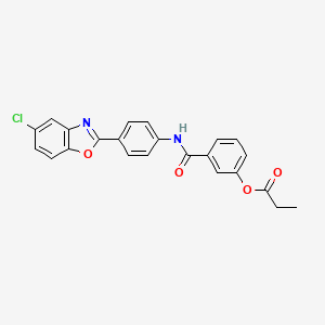 molecular formula C23H17ClN2O4 B4112608 3-({[4-(5-chloro-1,3-benzoxazol-2-yl)phenyl]amino}carbonyl)phenyl propionate 