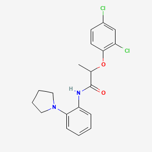 molecular formula C19H20Cl2N2O2 B4112618 2-(2,4-dichlorophenoxy)-N-[2-(1-pyrrolidinyl)phenyl]propanamide 