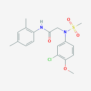 molecular formula C18H21ClN2O4S B411262 N~2~-(3-chloro-4-methoxyphenyl)-N-(2,4-dimethylphenyl)-N~2~-(methylsulfonyl)glycinamide 