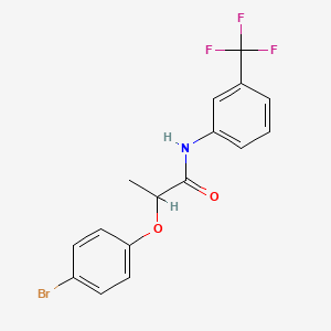 molecular formula C16H13BrF3NO2 B4112624 2-(4-bromophenoxy)-N-[3-(trifluoromethyl)phenyl]propanamide 