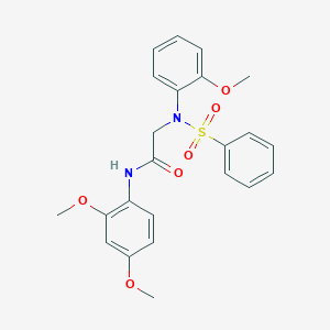 molecular formula C23H24N2O6S B411264 N-(2,4-dimethoxyphenyl)-2-[2-methoxy(phenylsulfonyl)anilino]acetamide 