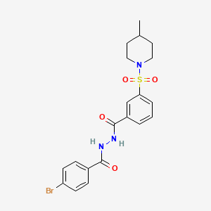 molecular formula C20H22BrN3O4S B4112640 N'-(4-bromobenzoyl)-3-[(4-methyl-1-piperidinyl)sulfonyl]benzohydrazide 