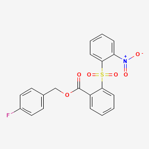 molecular formula C20H14FNO6S B4112657 4-fluorobenzyl 2-[(2-nitrophenyl)sulfonyl]benzoate 