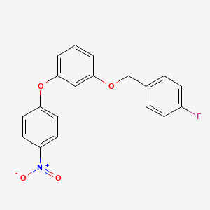 molecular formula C19H14FNO4 B4112667 1-[(4-fluorobenzyl)oxy]-3-(4-nitrophenoxy)benzene 