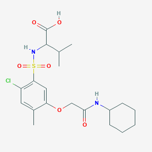 molecular formula C20H29ClN2O6S B4112669 N-({2-chloro-5-[2-(cyclohexylamino)-2-oxoethoxy]-4-methylphenyl}sulfonyl)valine 