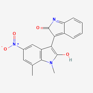 molecular formula C18H13N3O4 B4112685 1,7-dimethyl-5-nitro-3,3'-biindole-2,2'(1H,1'H)-dione 