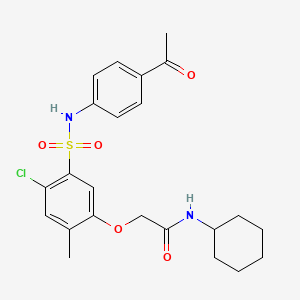 molecular formula C23H27ClN2O5S B4112696 2-(5-{[(4-acetylphenyl)amino]sulfonyl}-4-chloro-2-methylphenoxy)-N-cyclohexylacetamide 