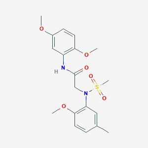 N-(2,5-dimethoxyphenyl)-2-[2-methoxy-5-methyl(methylsulfonyl)anilino]acetamide