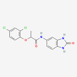 molecular formula C16H13Cl2N3O3 B4112729 2-(2,4-二氯苯氧基)-N-(2-氧代-2,3-二氢-1H-苯并咪唑-5-基)丙酰胺 