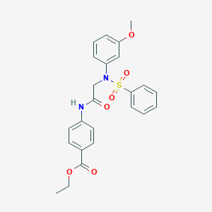 Ethyl 4-({[3-methoxy(phenylsulfonyl)anilino]acetyl}amino)benzoate