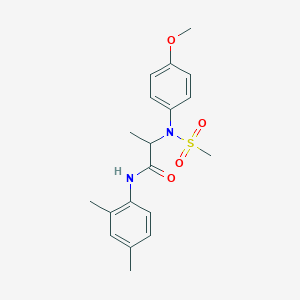 molecular formula C19H24N2O4S B411274 N-(2,4-dimethylphenyl)-2-[4-methoxy(methylsulfonyl)anilino]propanamide 