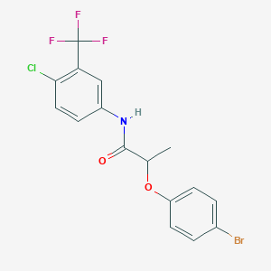 molecular formula C16H12BrClF3NO2 B4112742 2-(4-bromophenoxy)-N-[4-chloro-3-(trifluoromethyl)phenyl]propanamide 