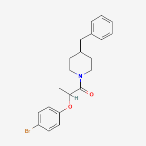 molecular formula C21H24BrNO2 B4112750 4-benzyl-1-[2-(4-bromophenoxy)propanoyl]piperidine 