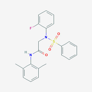 N-(2,6-dimethylphenyl)-2-[2-fluoro(phenylsulfonyl)anilino]acetamide